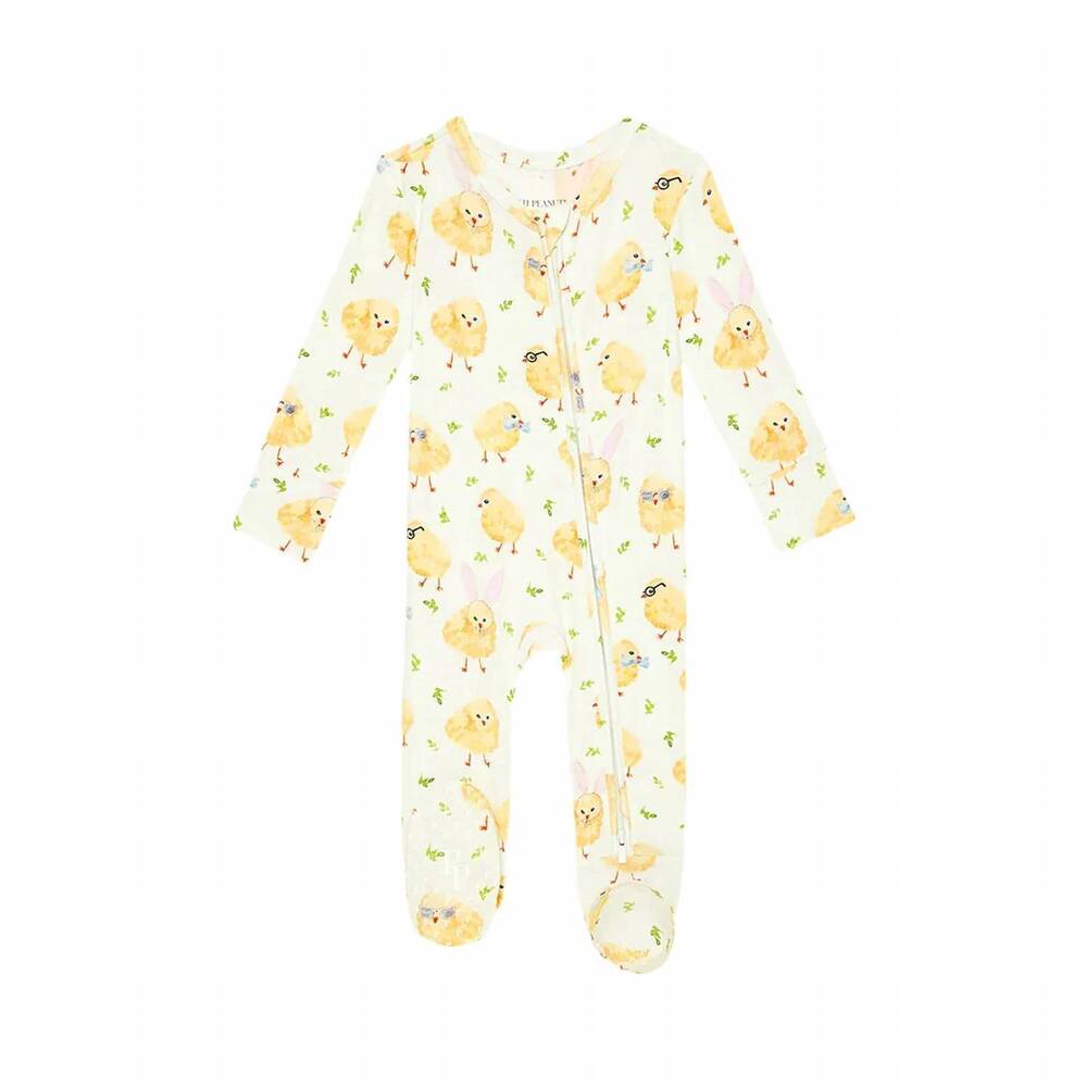NEW POSH PEANUT unisex baby charles zippered footie in white